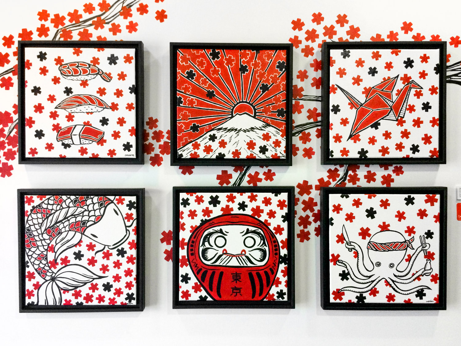 Mixed medium  origami art work by Caroline Truong